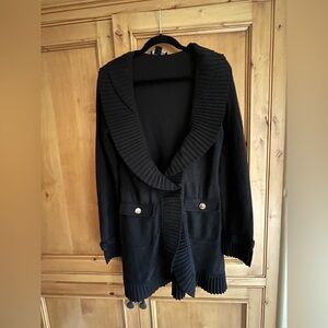 Elegant white house black market  Black Women's long cardigan